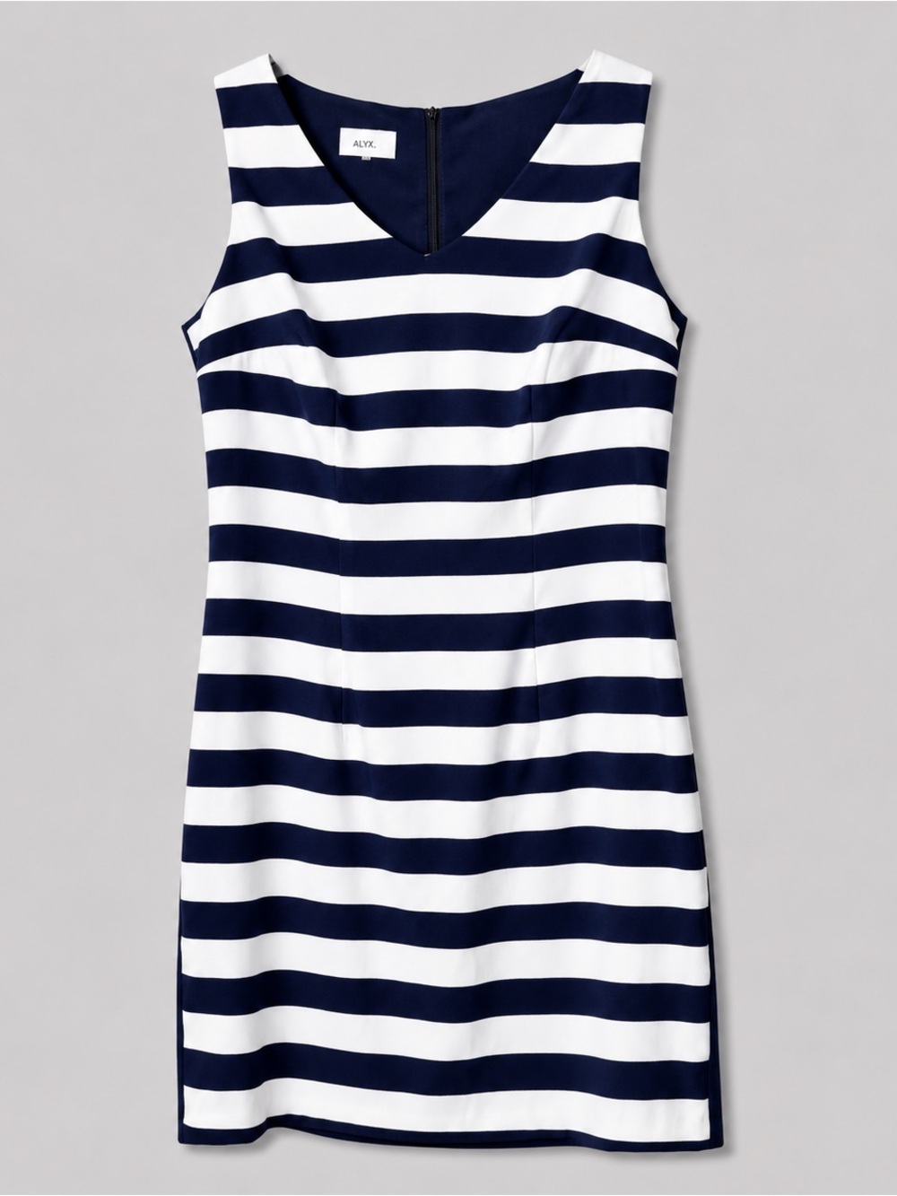 ALYX Limited Navy Striped Sheath Dress Size 12 Nautical Vacation Cruise  Stretch